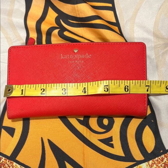 Kate Spade Slim Bifold Red Wallet - Picture 9 of 13